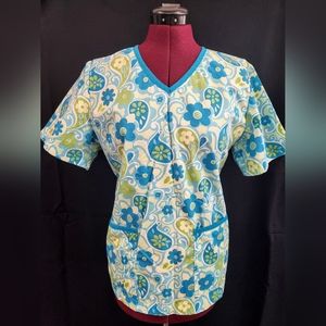 Floral scrub top